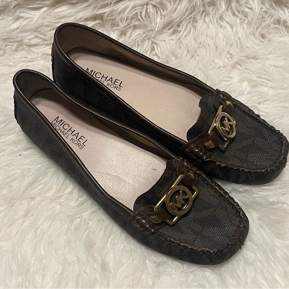Michael Kors Dark Brown Signature Loafers Size 7